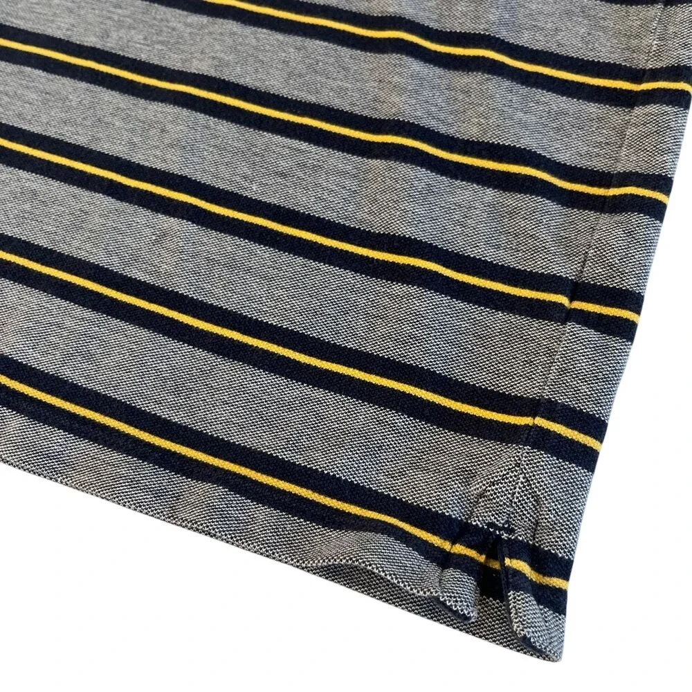 Banana Republic Mens Vintage XL Blue/Yellow Striped Polo Shirt, Banana 216‎